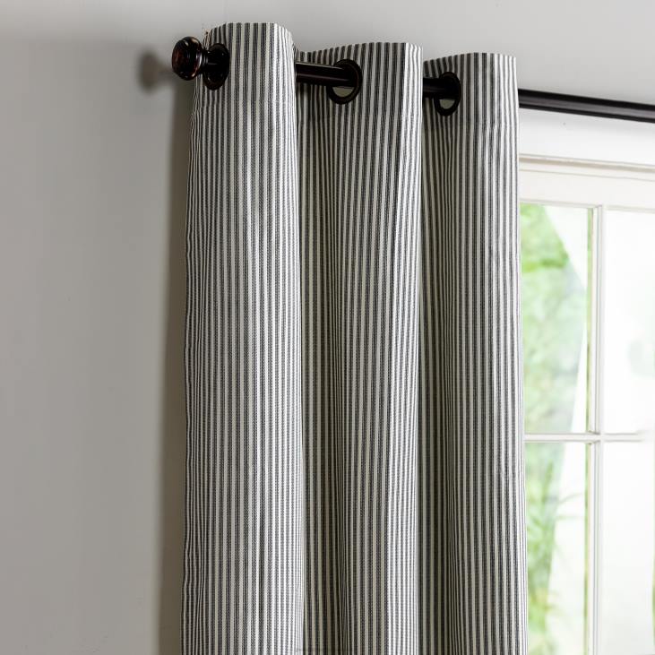 Houseware Plow & Hearth Thermalogic Insulated Ticking Stripe Grommet Top Curtain Pairs NFLB2563