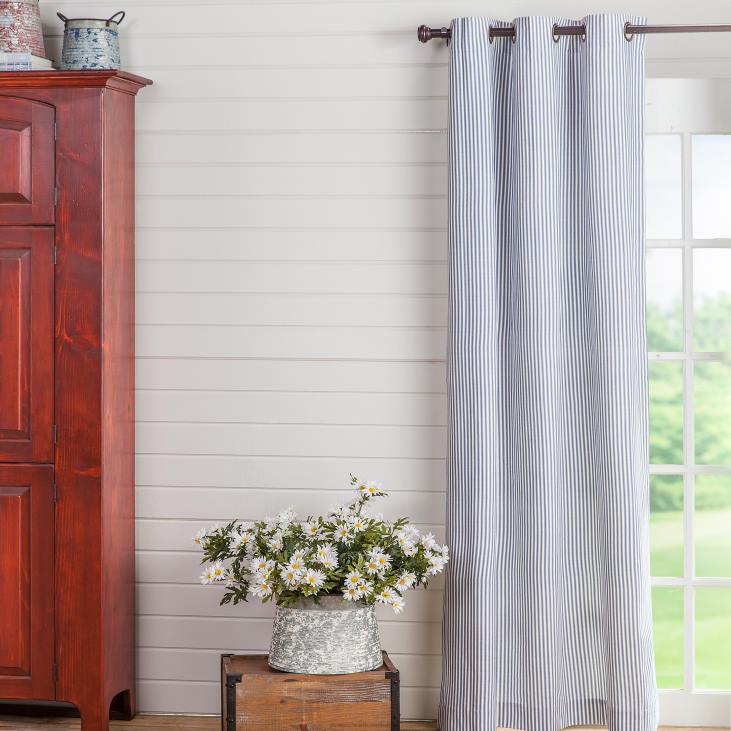 Houseware Plow & Hearth Thermalogic Insulated Ticking Stripe Grommet Top Curtain Pairs NFLB2563