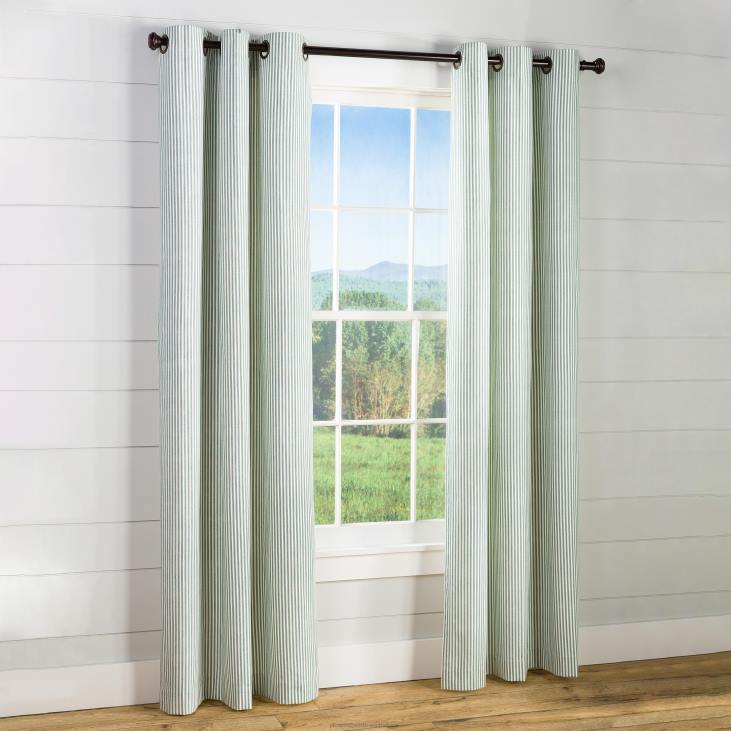 Houseware Plow & Hearth Thermalogic Insulated Ticking Stripe Grommet Top Curtain Pairs NFLB2563
