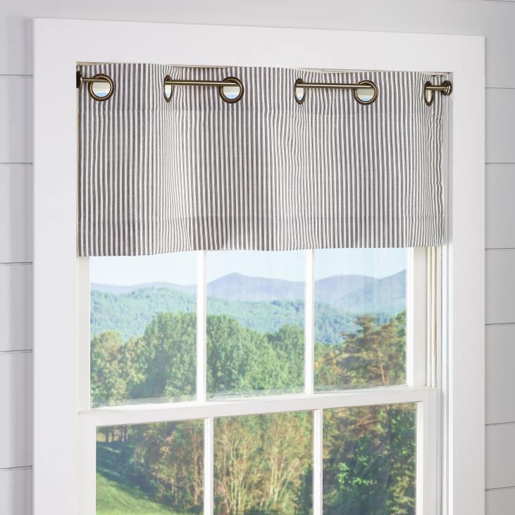 Houseware Plow & Hearth Thermalogic Insulated Ticking Stripe Grommet Top Curtain Pairs NFLB2563