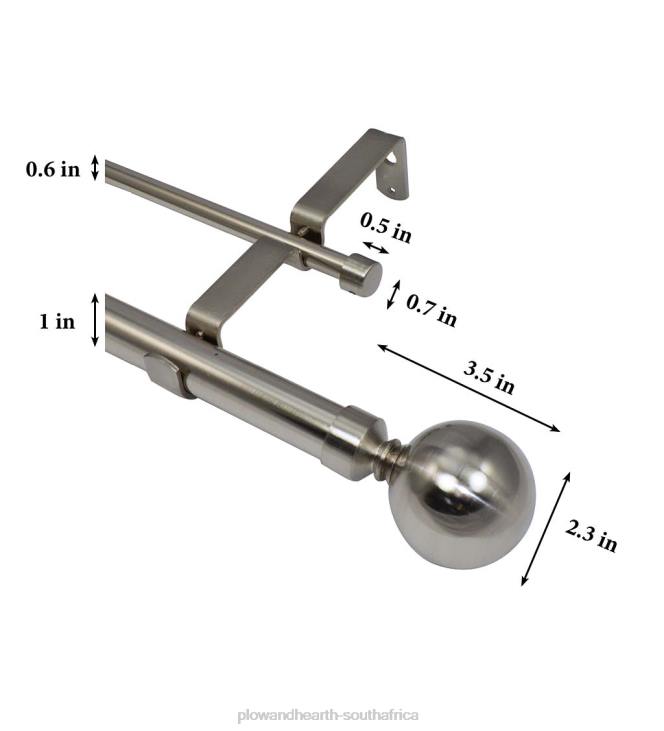 Houseware Plow & Hearth Ball Finial Double Rod Set NFLB2639
