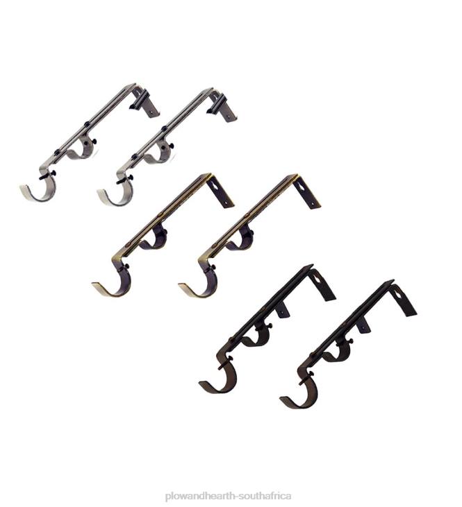 Houseware Plow & Hearth Double-Rod Brackets, pair - Espresso NFLB2637