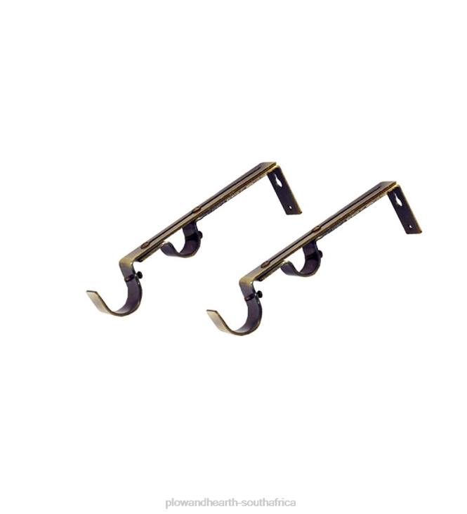 Houseware Plow & Hearth Double-Rod Brackets, pair - Espresso NFLB2637