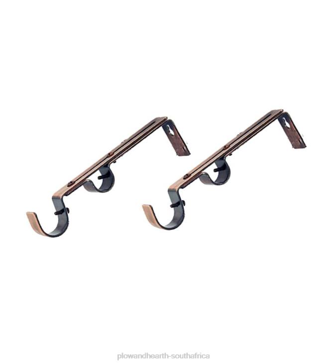 Houseware Plow & Hearth Double-Rod Brackets, pair - Espresso NFLB2637