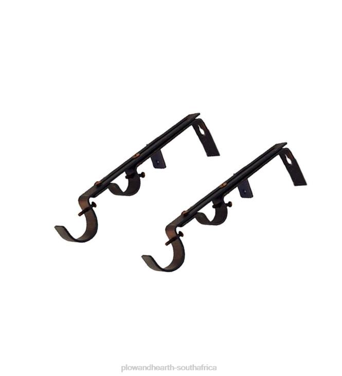 Houseware Plow & Hearth Double-Rod Brackets, pair - Espresso NFLB2637