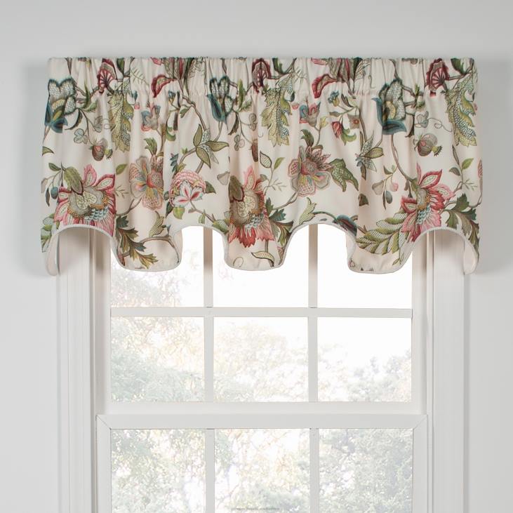 Houseware Plow & Hearth Brissac Jacobean Floral Print Window Valances NFLB2619