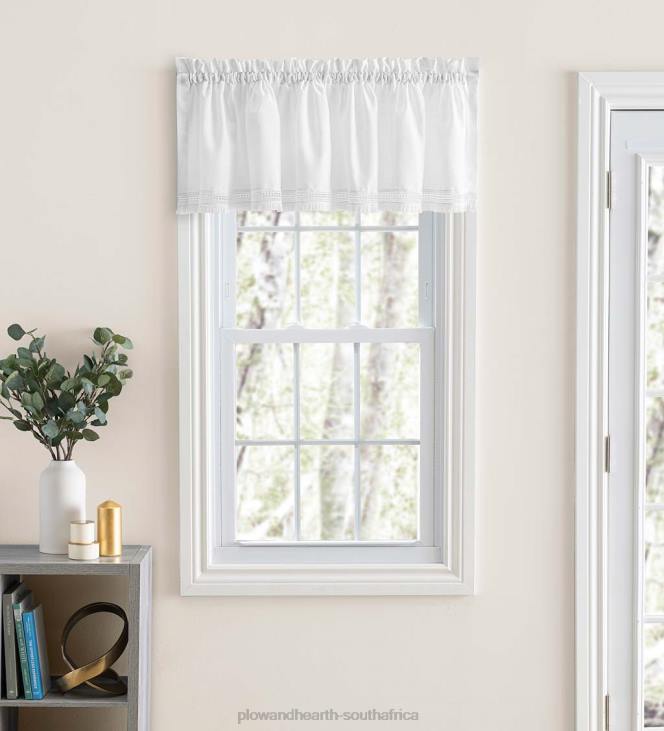 Houseware Plow & Hearth Brush Fringe Valance, 80 W x 15 L - White NFLB2627