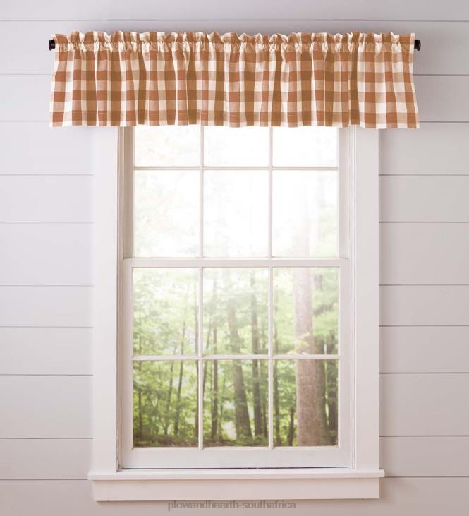 Houseware Plow & Hearth Buffalo Check Rod-Pocket Cotton Valance, 90 W x 14 L - Navy NFLB3127