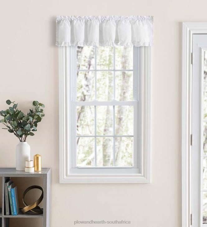 Houseware Plow & Hearth Classic Narrow Ruffle Valance, 74 W x 12 L - White NFLB2625