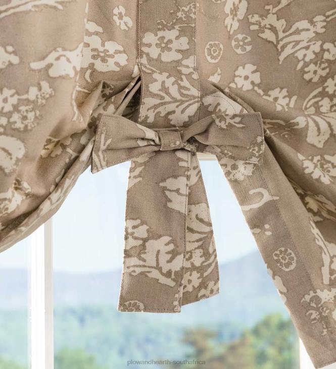 Houseware Plow & Hearth Floral Damask Bow Tie Window Valance - Harvest NFLB2618