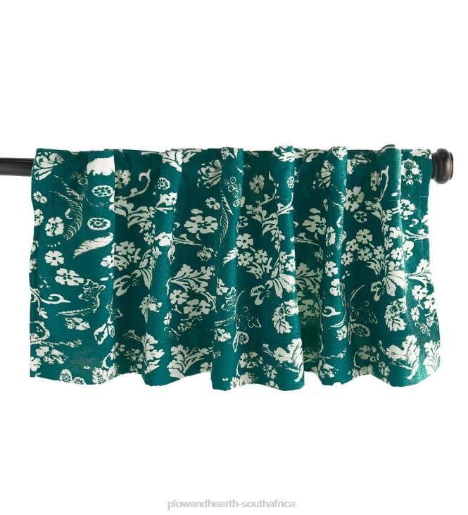 Houseware Plow & Hearth Floral Damask Rod-Pocket Homespun Insulated Curtain Valance, 42 W x 14 L - Evergreen NFLB3180