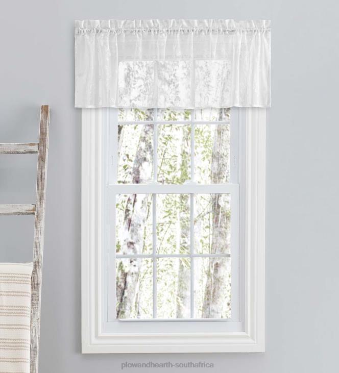 Houseware Plow & Hearth Isabella Lace Tailored Valance, 52 W x 14 L - White NFLB2626