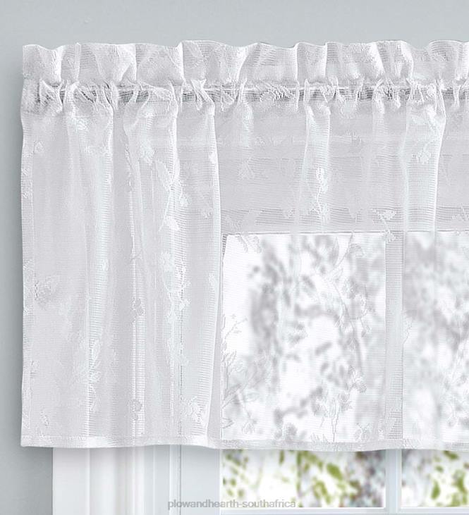 Houseware Plow & Hearth Isabella Lace Tailored Valance, 52 W x 14 L - White NFLB2626