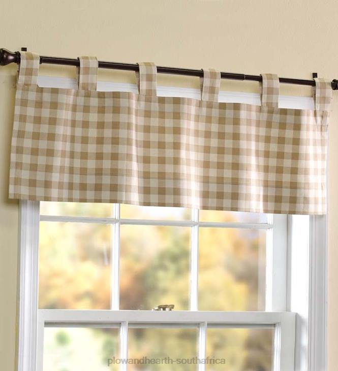 Houseware Plow & Hearth Thermalogic Check Tab-Top Valance Curtain, 15 L x 40 W - Blue NFLB3258