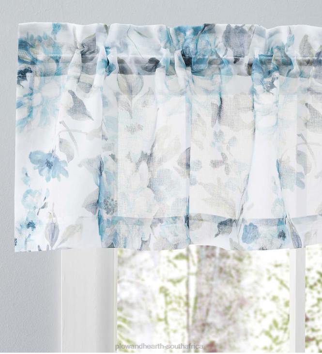 Houseware Plow & Hearth Whimsical Sheer Rod Pocket Valance, 54 W x 13 L - Blue NFLB2628