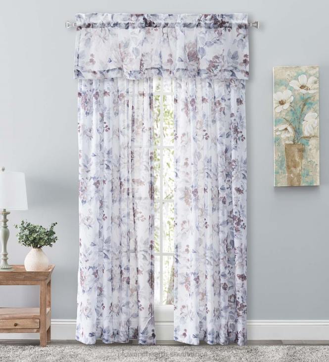 Houseware Plow & Hearth Whimsical Sheer Rod Pocket Valance, 54 W x 13 L - Blue NFLB2628
