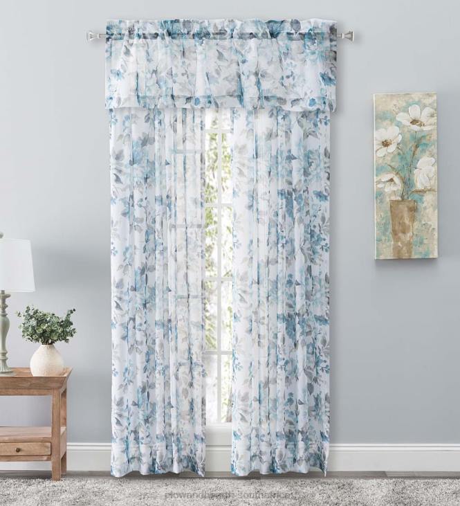 Houseware Plow & Hearth Whimsical Sheer Rod Pocket Valance, 54 W x 13 L - Blue NFLB2628