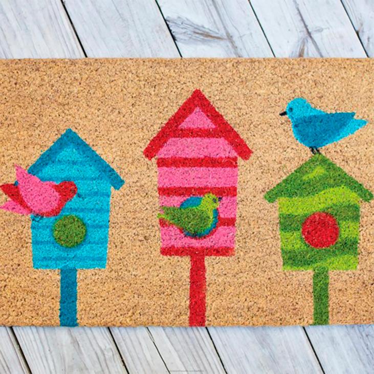 Rugs & Mats Plow & Hearth Bird House Trio Coir Mat NFLB1939