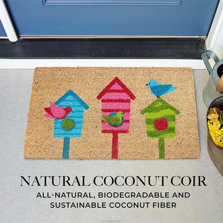 Rugs & Mats Plow & Hearth Bird House Trio Coir Mat NFLB1939
