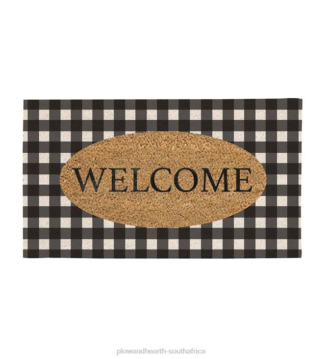 Rugs & Mats Plow & Hearth Buffalo Check Welcome Coir Mat NFLB1517