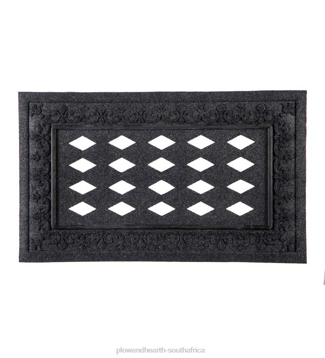 Rugs & Mats Plow & Hearth Embossed Fleur de Lis Sassafras Mat Tray NFLB1508