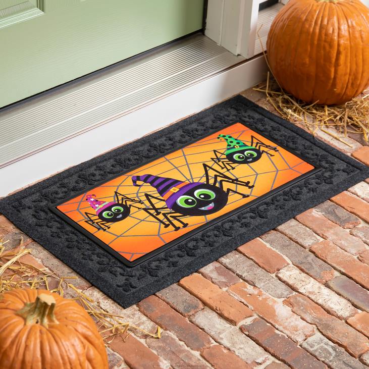 Rugs & Mats Plow & Hearth Happy Halloween Spiders Sassafras Switch Mat NFLB1956