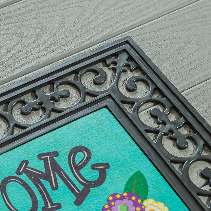 Rugs & Mats Plow & Hearth Indoor/Outdoor Fleur Scroll Sassafras Mat Tray NFLB1535