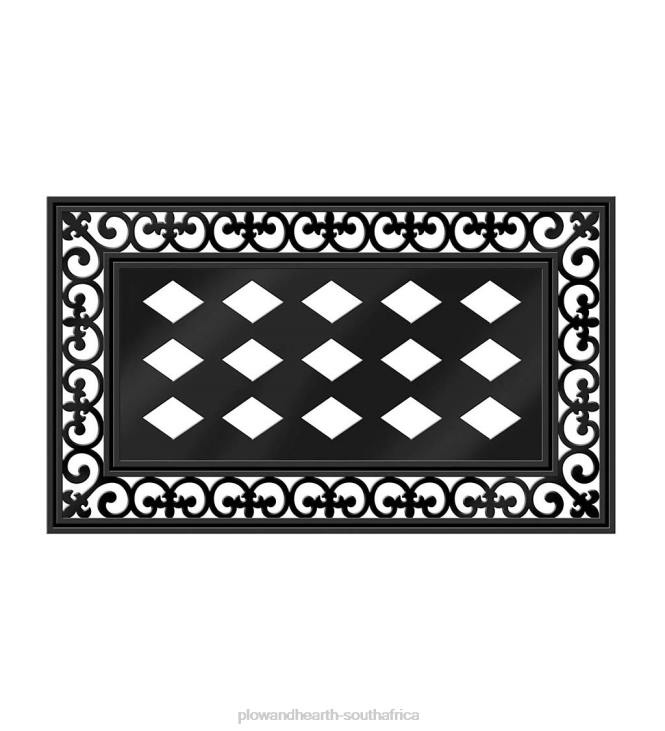 Rugs & Mats Plow & Hearth Indoor/Outdoor Fleur Scroll Sassafras Mat Tray NFLB1535
