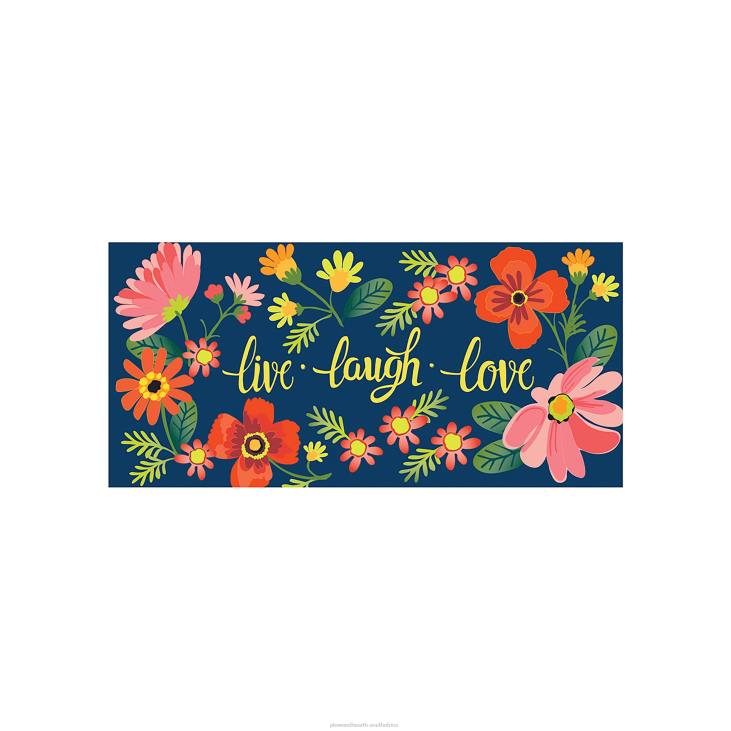 Rugs & Mats Plow & Hearth Live Laugh Love Floral Sassafras Switch Mat NFLB1946