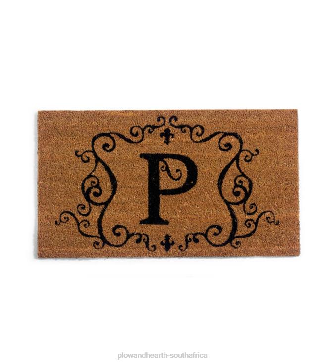 Rugs & Mats Plow & Hearth Monogrammed Coir Doormat - N NFLB3126