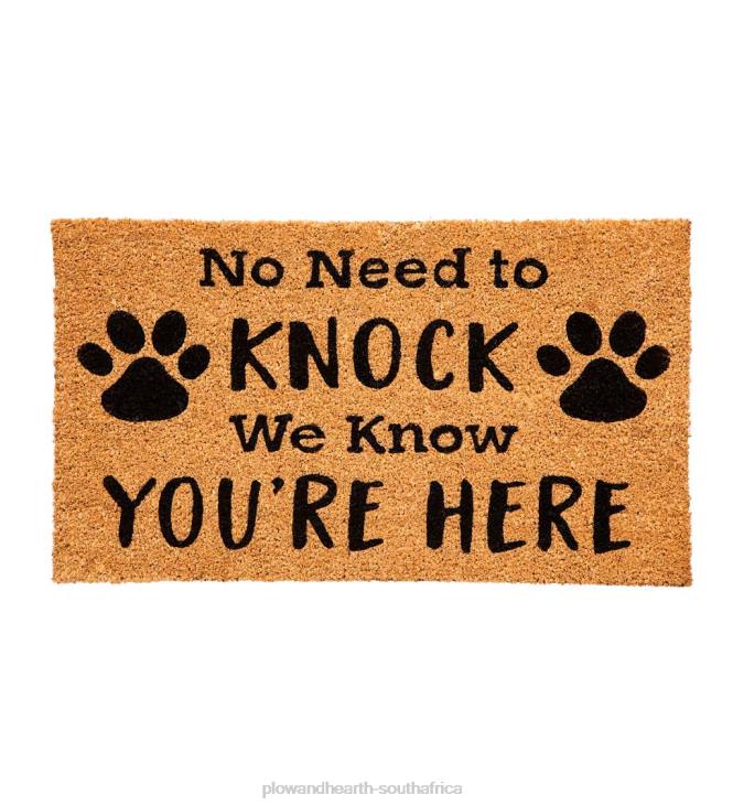 Rugs & Mats Plow & Hearth No Need to Knock Paw Print Coir Mat NFLB1947