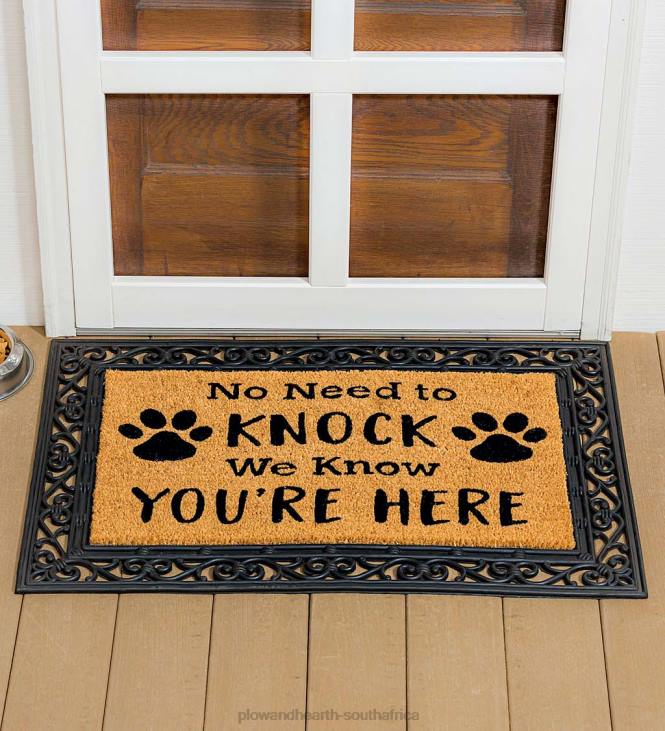 Rugs & Mats Plow & Hearth No Need to Knock Paw Print Coir Mat NFLB1947