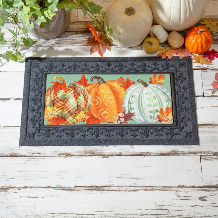 Rugs & Mats Plow & Hearth Painted Fall Pumpkins Sassafras Switch Mat NFLB1949