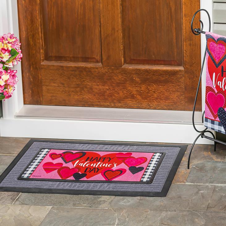 Rugs & Mats Plow & Hearth Patterned Valentine Hearts Sassafras Switch Mat NFLB1948