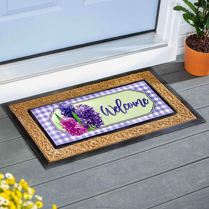 Rugs & Mats Plow & Hearth Spring Hyacinths Sassafras Switch Mat NFLB1943