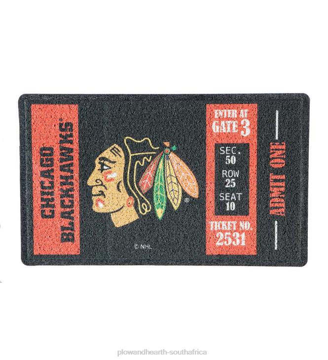 Rugs & Mats Plow & Hearth Team Turf Mat - Blackhawks NFLB1567
