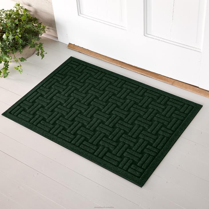 Rugs & Mats Plow & Hearth Waterhog Basket Weave Doormat, 20x 30- Evergreen NFLB1291