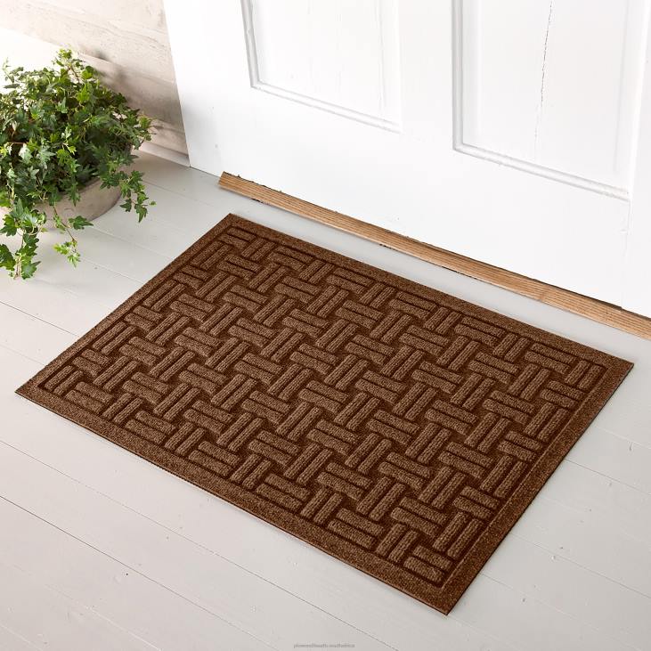 Rugs & Mats Plow & Hearth Waterhog Basket Weave Doormat, 20x 30- Evergreen NFLB1291