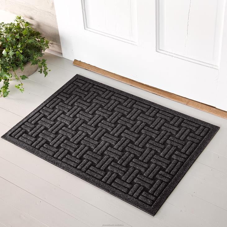 Rugs & Mats Plow & Hearth Waterhog Basket Weave Doormat, 20x 30- Evergreen NFLB1291