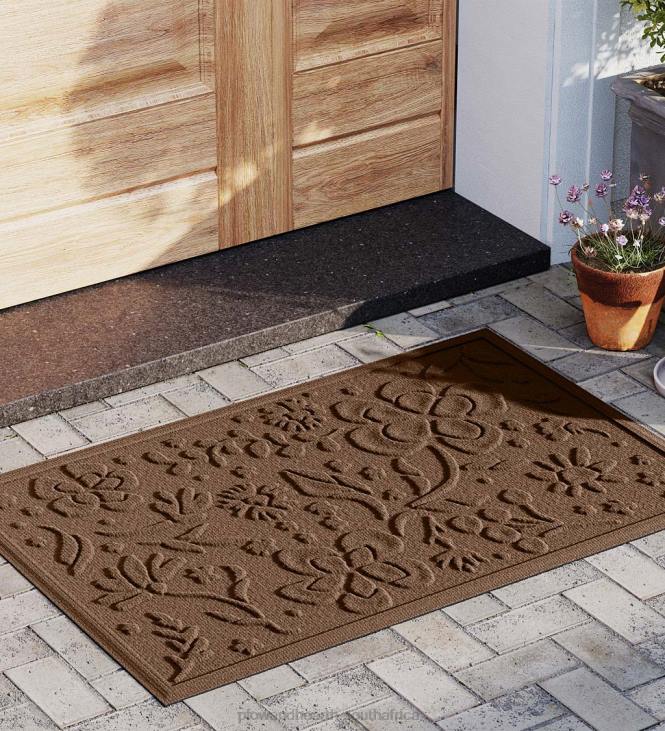 Rugs & Mats Plow & Hearth Waterhog Indoor/Outdoor Floral Doormat, 2' x 3' - Charcoal NFLB1319