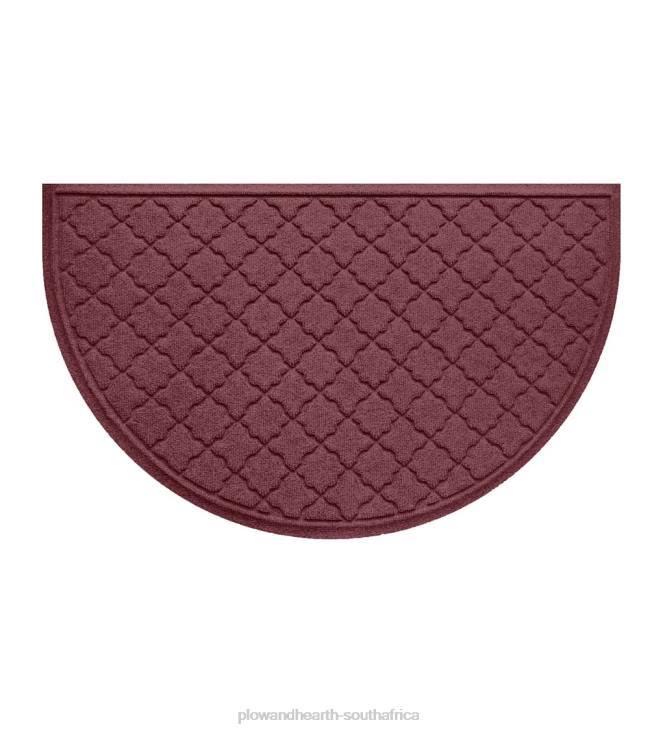Rugs & Mats Plow & Hearth Waterhog Indoor/Outdoor Geometric Half-Round Doormat, 24x 39- Dark Brown NFLB1933