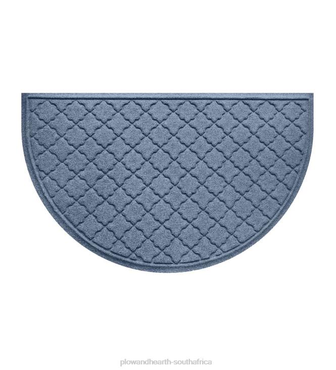 Rugs & Mats Plow & Hearth Waterhog Indoor/Outdoor Geometric Half-Round Doormat, 24x 39- Dark Brown NFLB1933