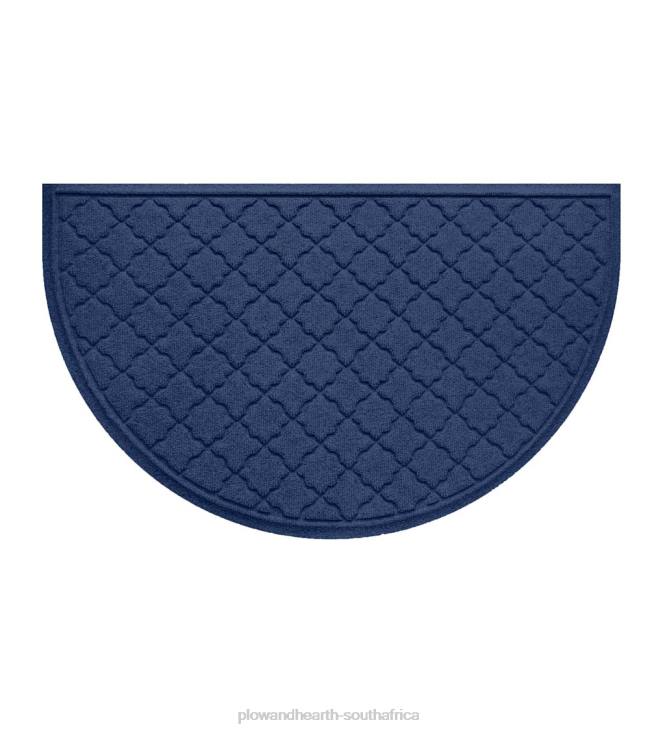Rugs & Mats Plow & Hearth Waterhog Indoor/Outdoor Geometric Half-Round Doormat, 24x 39- Dark Brown NFLB1933