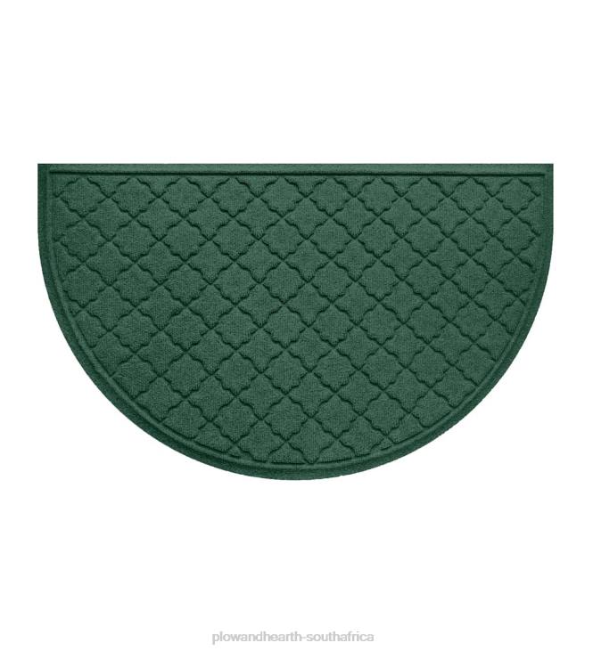 Rugs & Mats Plow & Hearth Waterhog Indoor/Outdoor Geometric Half-Round Doormat, 24x 39- Dark Brown NFLB1933