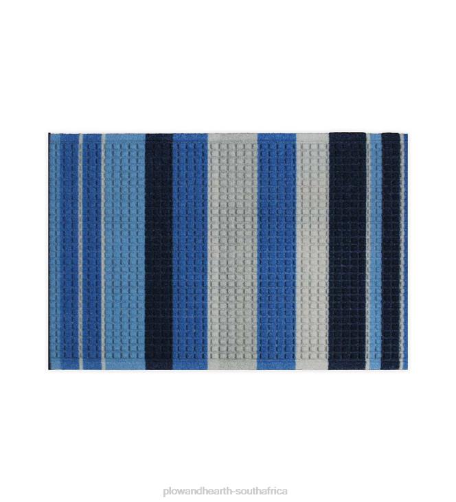 Rugs & Mats Plow & Hearth Waterhog Printed Doormat, Striped Pattern - Blue NFLB1344