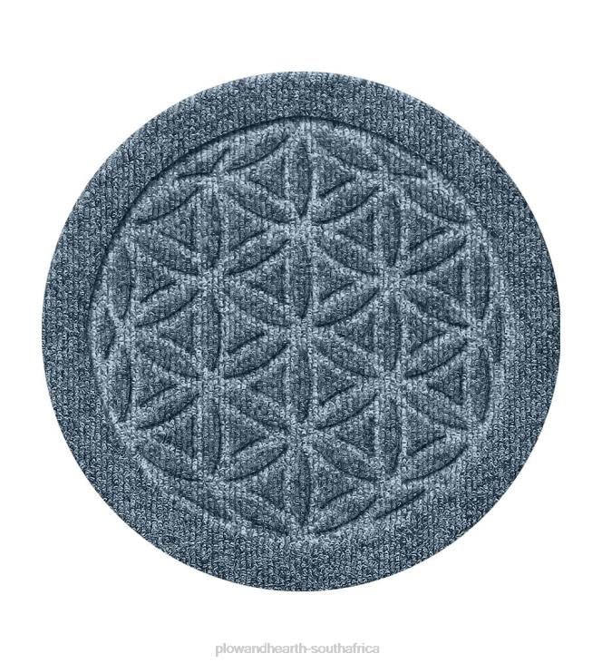 Rugs & Mats Plow & Hearth Waterhog 12Flower of Life Plant Trivets, Set of 2 - Charcoal NFLB1971