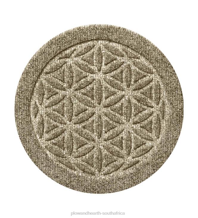 Rugs & Mats Plow & Hearth Waterhog 12Flower of Life Plant Trivets, Set of 2 - Charcoal NFLB1971