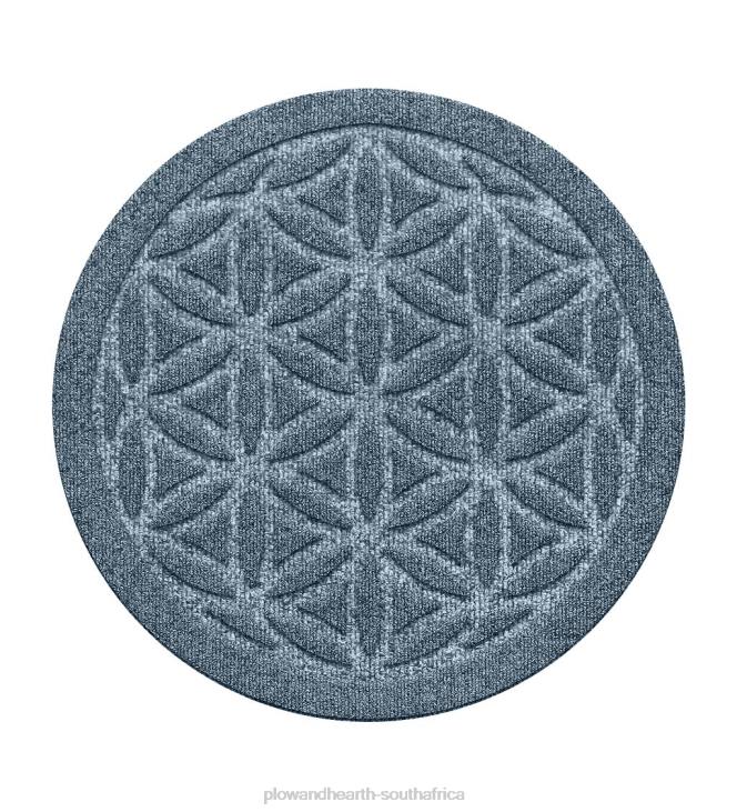 Rugs & Mats Plow & Hearth Waterhog 17Flower of Life Plant Trivets, Set of 2 - Charcoal NFLB1970