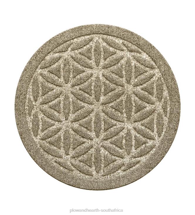 Rugs & Mats Plow & Hearth Waterhog 17Flower of Life Plant Trivets, Set of 2 - Charcoal NFLB1970