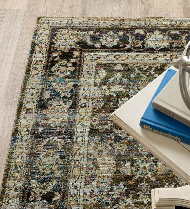 Rugs & Mats Plow & Hearth Ashland Evening Synthetic Blend Indoor Border Rug NFLB1857